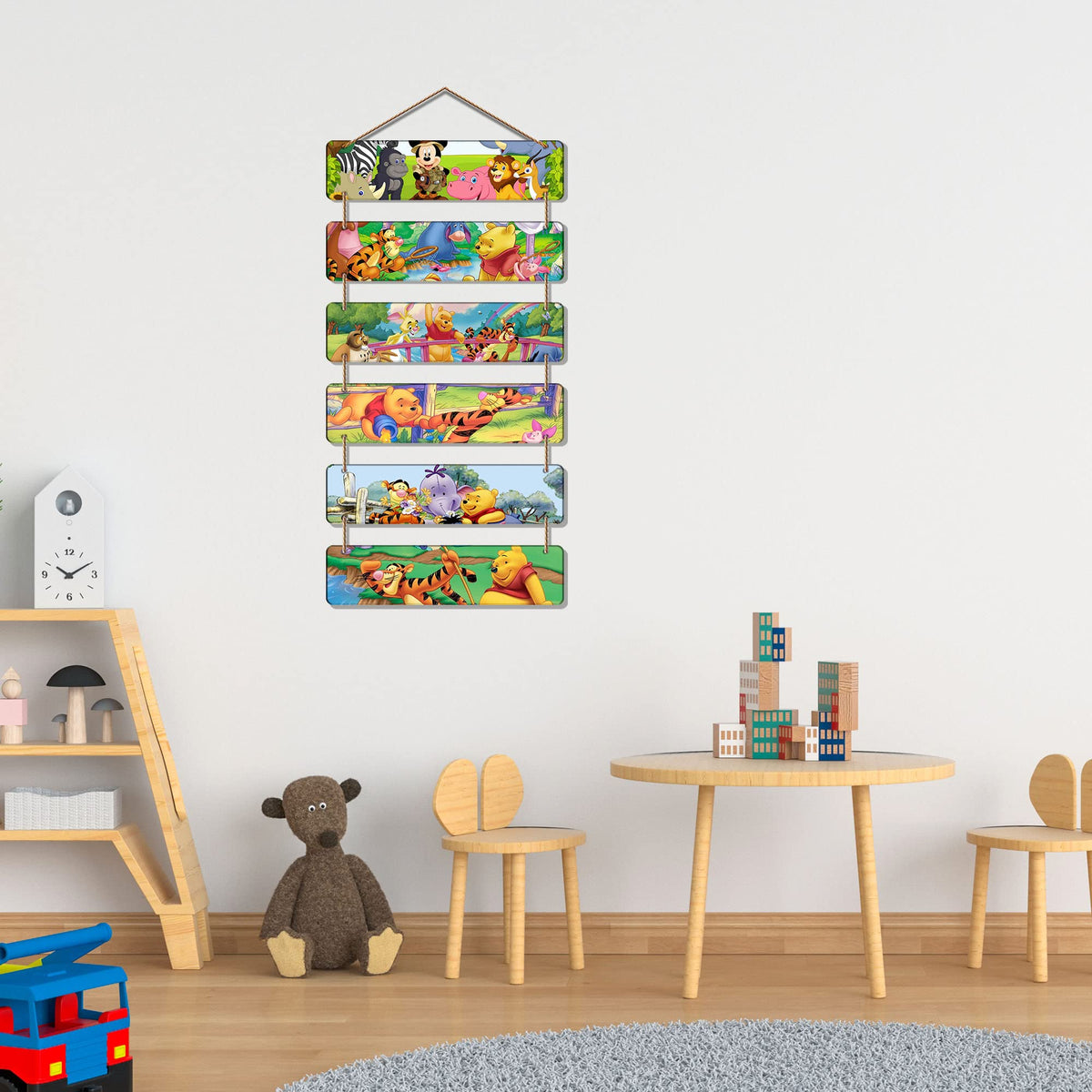 Artvibes Decorative Wall Hanging Wooden Art Decoration item for Living Room | Bedroom | Home Decor | Gifts | Quotes Decor Item | Wall Art For Hall | Mdf Wall Decoration, Set of 6 (WH_3294NR)
