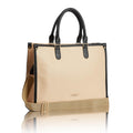 Fargo Regal Beige Vegan Leather Tote Bag for Women | Laptop Compartment, RFID Pockets, YKK Zipper, Large Office Handbag | Shoulder Bag for College & Daily Use | Made in India
