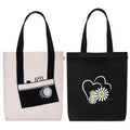 MASQ by Q-One Cute Genes Foldable Reusable Tote Bag for Women with Zip | College Bag for Girls | 100% Organic Canvas Tote for Shopping, Travel & Beach | Multi-Purpose Sturdy Bag with 15kg Capacity