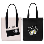 MASQ by Q-One Cute Genes Foldable Reusable Tote Bag for Women with Zip | College Bag for Girls | 100% Organic Canvas Tote for Shopping, Travel & Beach | Multi-Purpose Sturdy Bag with 15kg Capacity
