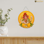 Artvibes Shri Ganesha Auspicious Wooden Art Work Wall Hanging For Good Luck Properity Vastu | Spiritual Decor Items | Paintings | Wall Poster| Stylish Modern Decor Item | Ideal Gifts (WH_8606N)