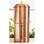 INDIAN ART VILLA Inbuilt Filter Hammered Copper Carafes, Kitchenware, 15 LTR