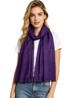 Lina & Lily Solid Shimmer Sparkle Glitters Sheer Maxi Shawl Head Scarf Hijab (#19 DARK PURPLE)