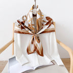 CrossKulture Printed Poly Silken feel Scarf Stole for Women | Stylish, Soft, & Lightweight | Satin Feel Neck Scarf, Hair Scarf, Head Scarf for Women | Square Silk Stole for Handbag (Color16)