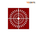 VIBECRAFTS Warli Art 4 Pieces Canvas Wall Hanging Painting Fitted With Wooden Frame For Home | Office | Living Room | Gifts (PTVC4Pcs5_16601)