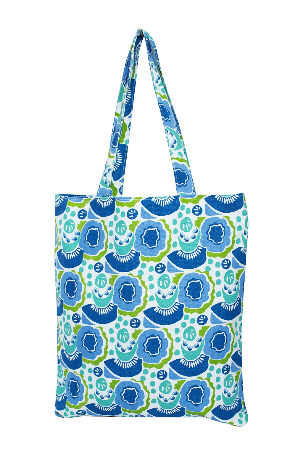 AQVA Printed Soft Cotton Canvas Tote Bag for Women | Trendy Stylish Multipurpose Handbag with Zipper | Shoulder Bag for Shopping, Grocery, Travel, Beach & Work | Melons, Sky Blue