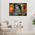 VIBECRAFTS Beautiful Kahnaji 4 Pieces Canvas Wall Painting Fitted With Wooden Frame For Home | Office | Living Room | Gifts (PTVC4Pcs1_13506)