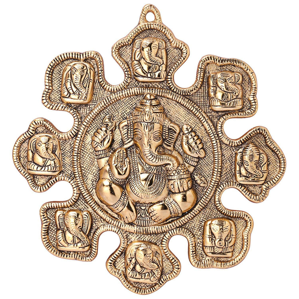KridayKraft Multicolour Handmade Decorative Metal Aast Vinayak Ganesh Ji Statue