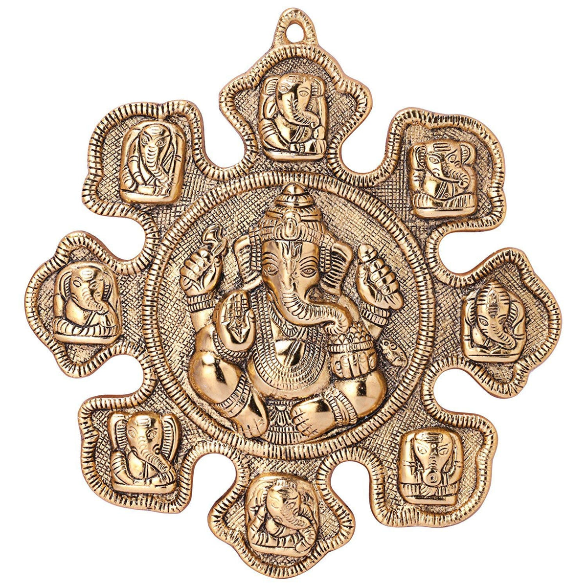 KridayKraft Multicolour Handmade Decorative Metal Aast Vinayak Ganesh Ji Statue