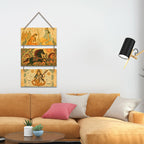 Artvibes Depicts Radha Krishna & Saraswati Wall Hanging Home Decorative Wall Art for Living room | Spiritual Decor Items | Wall Poster | Artwork| Stylish Modern Decor Item | Gift Items (WH_9437N)