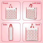 BLACKBOXES Big Eco Cotton Canvas Shopping Bags for Carry Milk Grocery fruits Vegetable with Reinforced Handles jhola Bag - Kitchen Essential (16x5.5x14.5-inches) (Red)