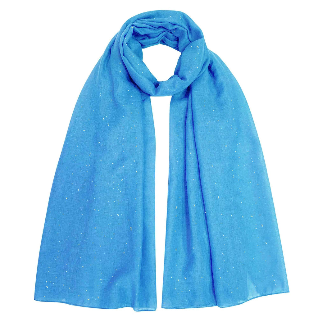 Lina & Lily Solid Shimmer Sparkle Glitters Sheer Maxi Shawl Head Scarf Hijab (#12 SKY BLUE)