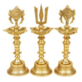 Artvarko Brass Traditional Large Diya Shankh Chakra Namah Tirupati Balaji Shankha Tilak Padma Padmanabha Swami Vishnu Symbol Oil Lamp for Pooja Gift Decoration Showpiece 11 Inch