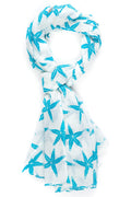 AQVA Printed Cotton Scarf for Women Stylish (starfish Sky) | Head and Face Cover Scarf for Girls with 100% Cotton | Soft & Lightweight Scarves/Stoles for all Weather (72 x 43 in)