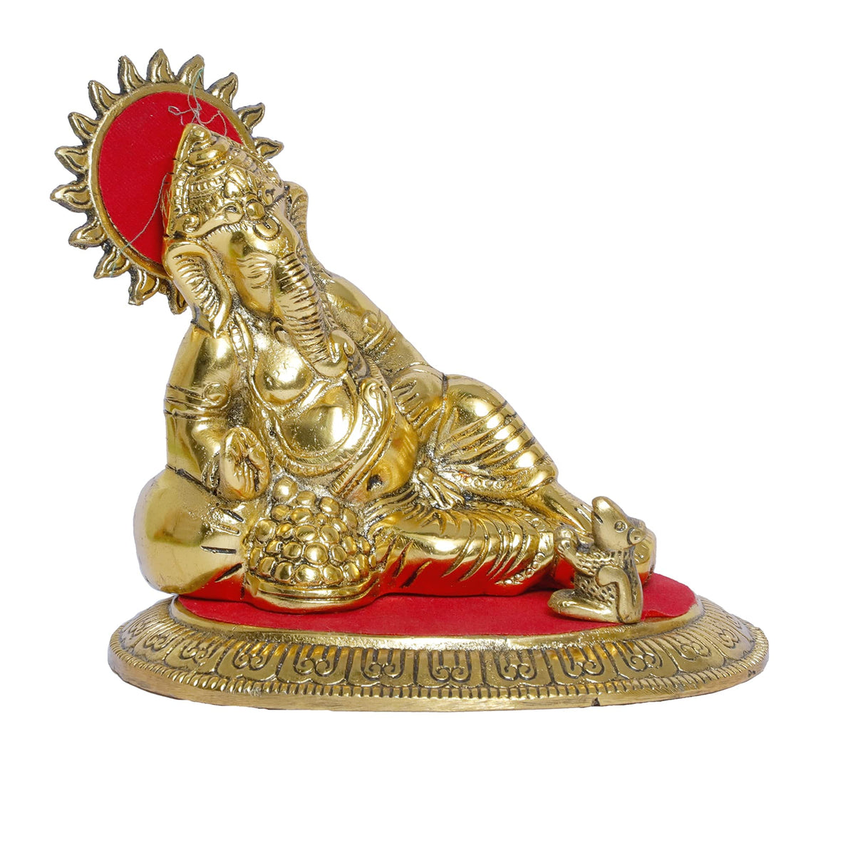 KridayKraft Metal Ganesha Statue Ganpati Bappa Murti for Puja Room & Home Office Decor Religious Idol Decorative Showpiece Sculpture Good Luck Figurine for Decoration & Pooja Gifting Purpose