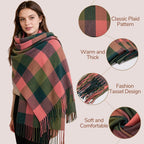 Loritta Womens Scarf Fashion Long Plaid Shawls Wraps Big Grid Winter Warm Lattice Large Scarves Gifts