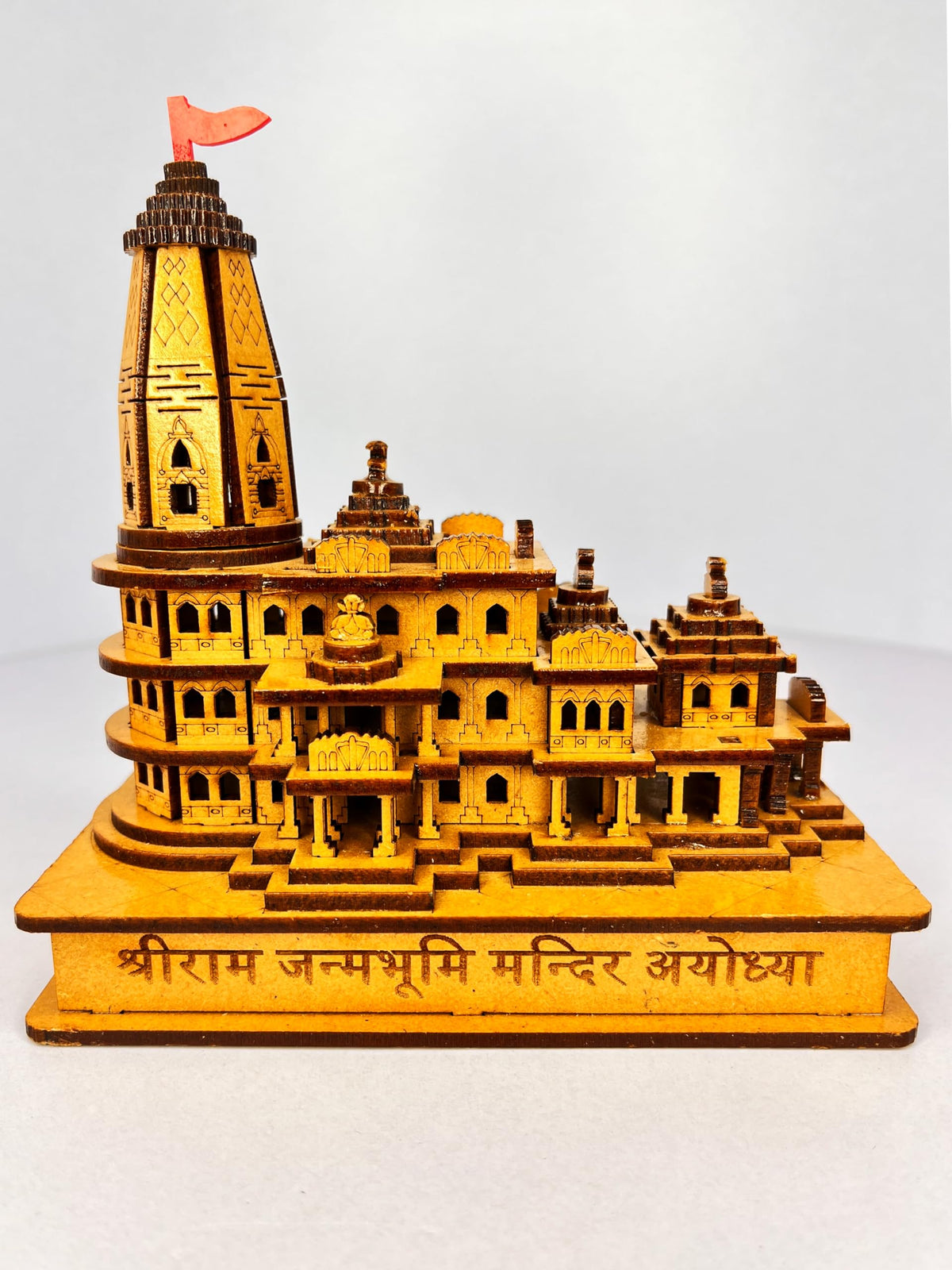 Mandir Ayodhya Mandir for Home, Ideal for Home Décor and Pooja, Mandir Ayodhya Model 3D Replica Handcrafted Wooden, Perfect Diwali Gift, Decorative Living Room Item, Home Decor & Gifts