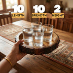 Rustic Wooden Buckle Tray for Serving – 10 inch Round Wood Bark Edge Platter for Snacks, Fruits, Tea & Coffee | Food‑Safe Decorative Centerpiece for Dining & Coffee Table, Indian Homes & Gifting