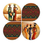 Artvibes Beautiful Warli Art Decorative Wall Hanging Ornaments | Modern Decoration Items | Living Room | Bedroom | Office | Wall Poster | Handcrafted Art | Unique Gift (WH_8414N), Set of 4