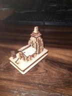 MAPPERZ Wooden Handcrafted Kedarnath Temple Decorative Showpiece Car Deshboard MDF Pine Wood Beautiful Kedarnath Dham(Beige, Set of 1)