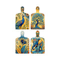 Artvibes Peacock Tree & Elephant Traditional Pichwai Art Decorative MDF Wooden Wall Art for Home | Handcrafted Art | Graphic Artwork | Wall Poster | Sceneries | Unique Gift (WH_5624N), Set of 4