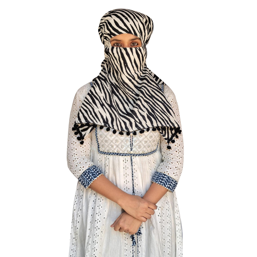 Switchon Rayon Mill Dye Innovative Scarf Hijab For Women With Closer Hook And Loop Tape Size Adjustable -Scoty Scarf (Multicolour3), (Female)