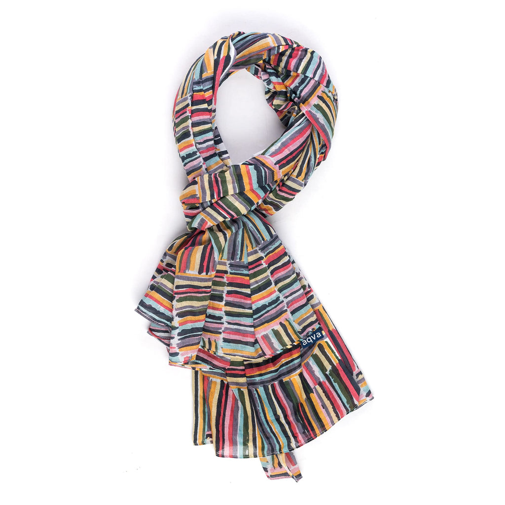AQVA Printed Cotton Scarf for Women Stylish (Stokes) | Head and Face Cover Scarf for Girls with 100% Cotton | Soft & Lightweight Scarves/Stoles for all Weather (72 x 43 in)