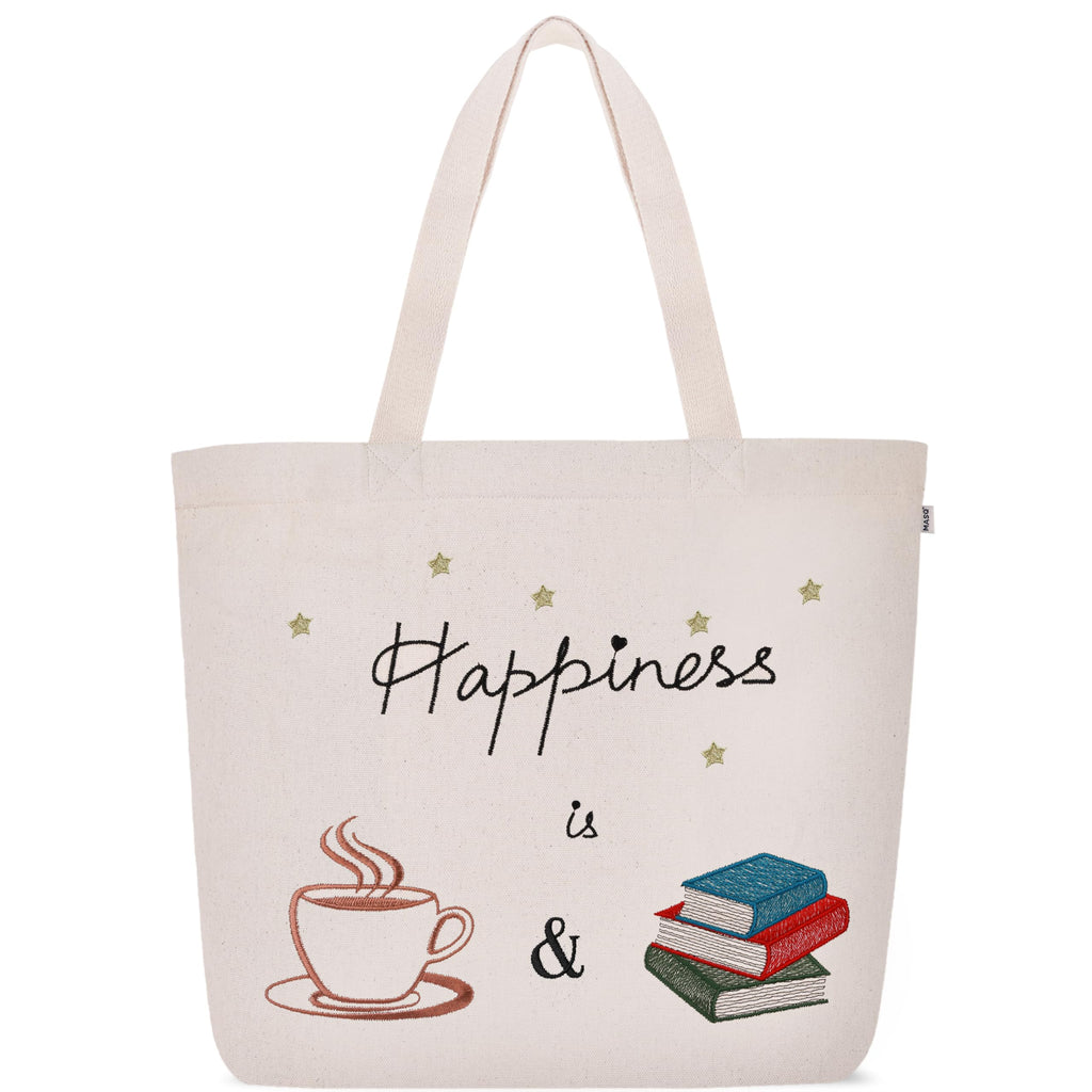 MASQ by Q-One Cute Genes Foldable Reusable Tote Bag for Women with Zip | College Bag for Girls | 100% Organic Canvas Tote for Shopping, Travel & Beach | Multi-Purpose Sturdy Bag.