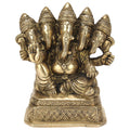 SVARUP Brass Panchmukhi Ganesh Lord Ganesha Murti for Home, Living Room, Office Decor Showpiece for Decoration, Gift 4.5 Inch