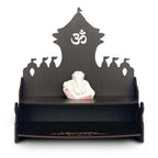 Townside Wooden MDF Temple, Home Mandir (12 x 11.5 x 7 inch) Pooja Ghar - (Black Wenge Finish) (Ashwaraj H)