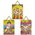 Artvibes Spiritual for Bedroom Wall Decor Decorative Wall Art MDF Wooden Wall Hanger for Living Room | Art For Wall | Wall Sculpture | Signs & Plaques | Wall Poster | Unique Gift (WH_9611N), Set of 3