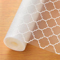 EVA Fridge Shelf Liner Roll, Washable Drawer Mat Sheet, Cut-to-Size Cabinet & Refrigerator Shelf Protector, Food Contact Suitable Multipurpose Kitchen Table Liner Roll, 3 Meter (White_Grid) Kafalo