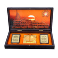 anciently Ram Mandir Pocket Temple | Ayodhya Ram Mandir Pocket Temple with Charan Paduka Rectangle Shaped, Gold Plated, 1 Piece