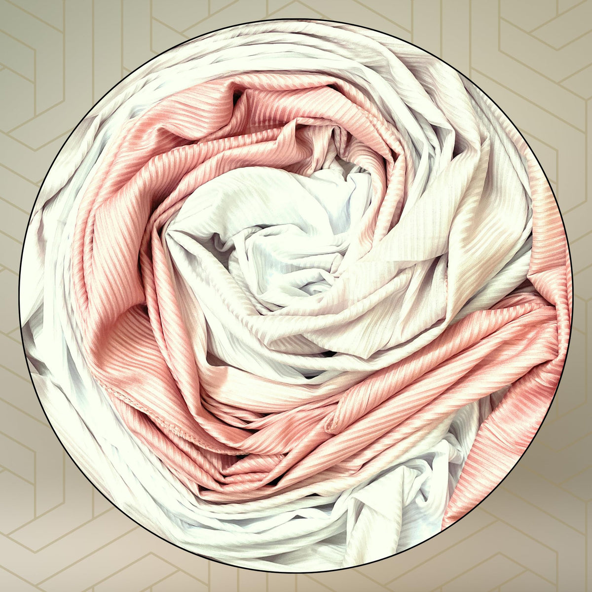 FAHABO Scarf Woman Premium Self-Woven Jersey Scarves | Hijab Scarf | Headscarf | Neck Scarf | Stoles | Wraps (Shades of Peach)