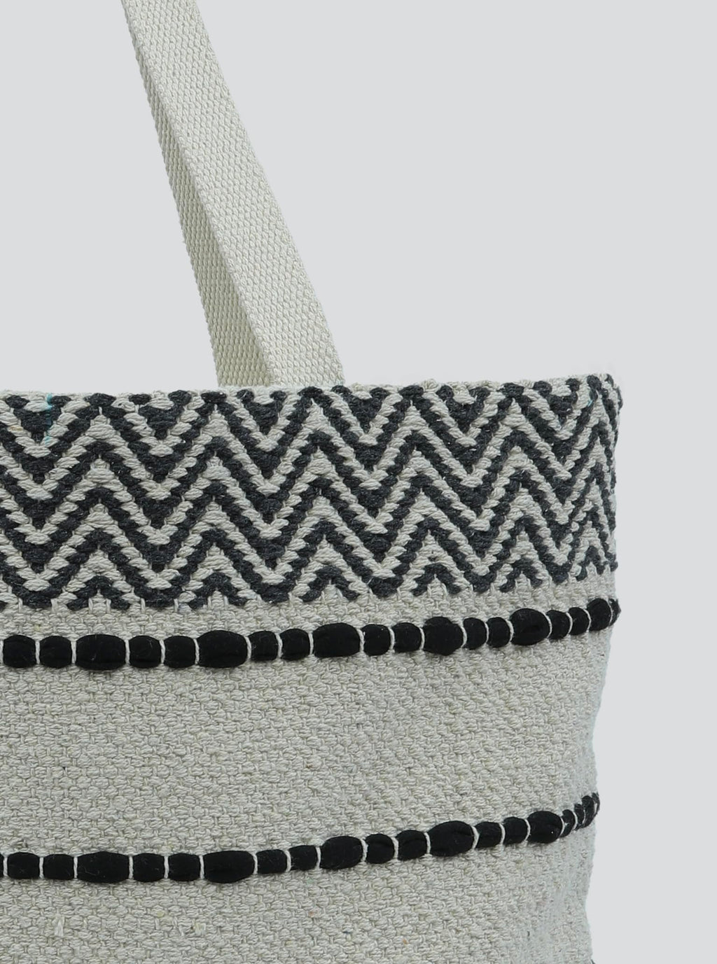 DOLCE CASA Large Eco-Friendly Handmade Boho Cotton Handbag For Cloth Shopping Bags With Reinforced Handle For Market Carry Milk, Grocery, Fruits, And Vegetables Jhola Bag (20×5×15 Inches)