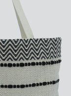 DOLCE CASA Large Eco-Friendly Handmade Boho Cotton Handbag For Cloth Shopping Bags With Reinforced Handle For Market Carry Milk, Grocery, Fruits, And Vegetables Jhola Bag (20×5×15 Inches)