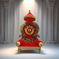 Shinde Exports Wooden Singhasan Throne for God Laddu Gopal Lord Thakur Pooja (Gold) (Royal 9 inches)