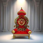Shinde Exports Wooden Singhasan Throne for God Laddu Gopal Lord Thakur Pooja (Gold) (Royal 9 inches)