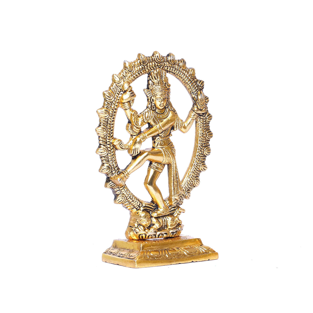 KridayKraft Shiva Idol Metal Statue for Home Decor,Gold Plated Dancing Shiva Natraja/Natrajan (Mahakal Murti) Murti Showpiece Figurine Decorative & Gifts Article...