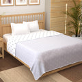 Story@Home Dohar Double Bed Cotton 100% | 150GSM 225 x240 cm Quilt AC Blanket for Summer | AC Comforter Double Bed | Light Purple & White Floral Reversible Design Duvet | All-Season Blanket Kafalo