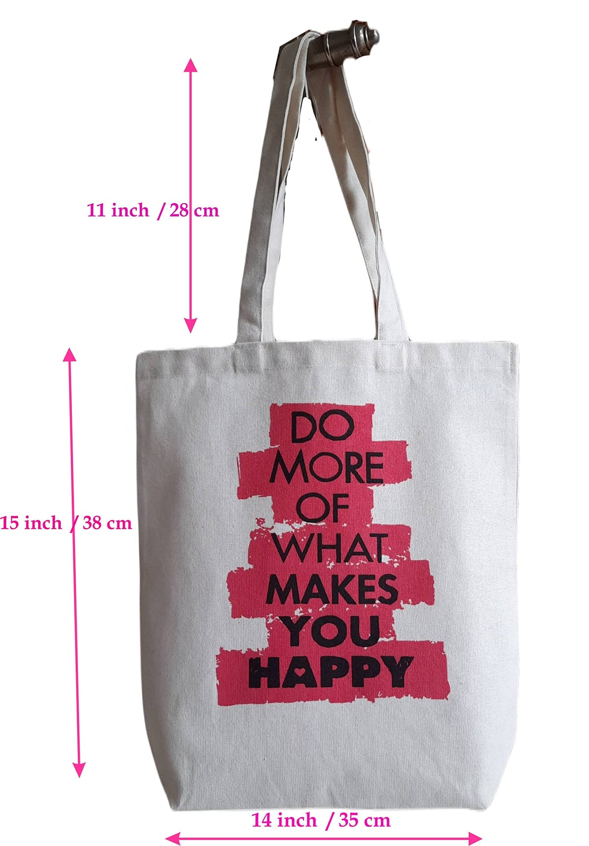 Ero Cotton Tote bag | Reusable Shoppers Shoulder Bag | Cotton Shopping/Grocery Bag | Cotton carry bag (Pink)