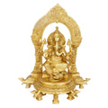 ARTVARKO Brass Lord Ganesha Sitting on Rat Singhasan Idol Ganesh Bhagwan Idol Ganpati Murti Statue for Home Decoration Entrance Showpiece and Gift 11 Inches