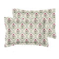 BSB HOME® 220 TC Premium Cotton Printed Pillow Covers | Ultrasoft Breathable Envelope Closure| Pack of 2 Pillow Covers King Size (White & Pink Flower, 20 x 30 Inches)