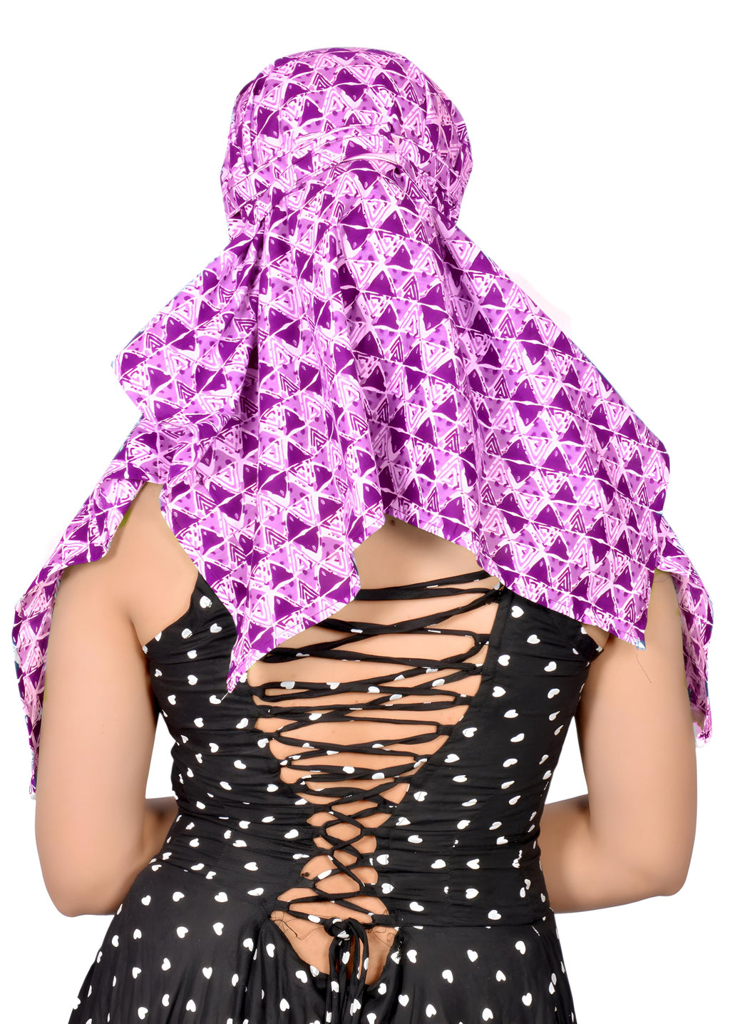 DEEPNYRA - LIVING STYLE Sun Protection Face Cover Cotton Printed Scarf Mask Head Wrap Bandana For Women and Girls Hijab Dupatta Double Layer Head Neck Face Hair Safety All Day Wear Scarf (Purple)