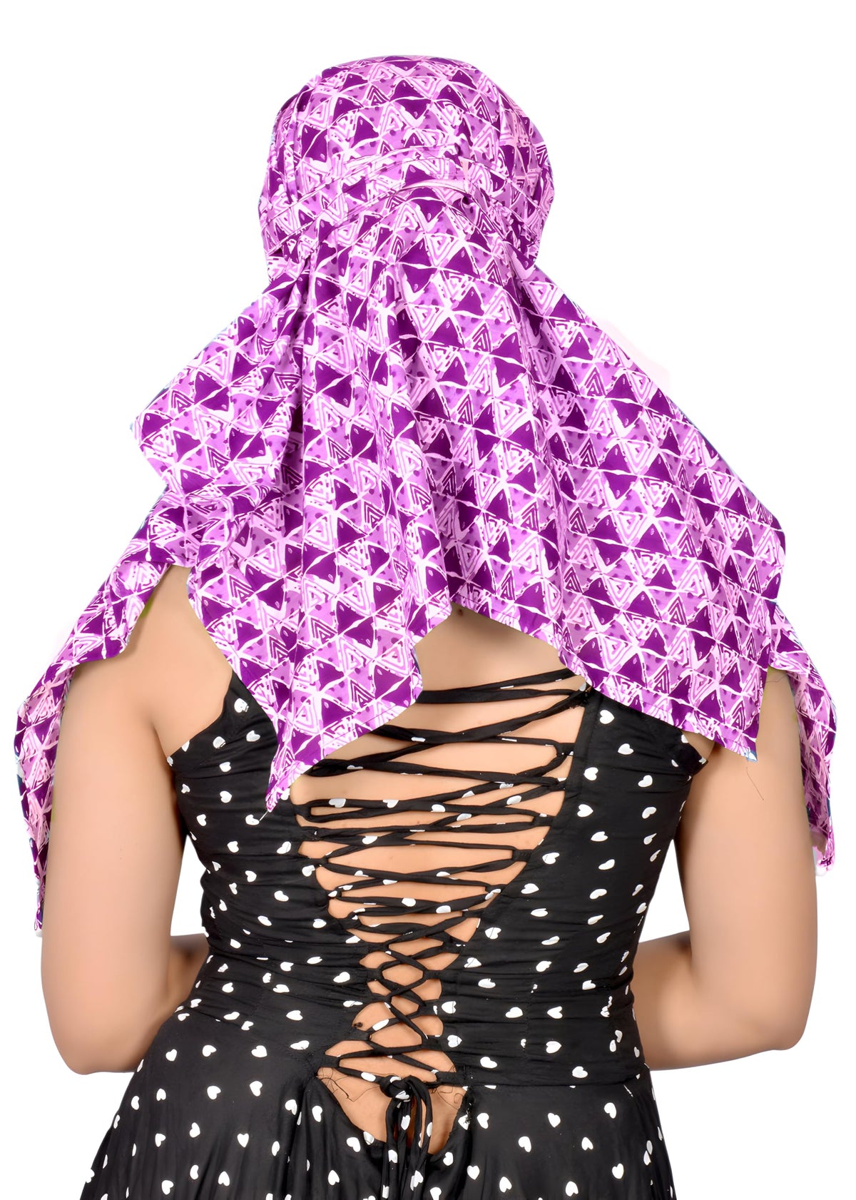 DEEPNYRA - LIVING STYLE Sun Protection Face Cover Cotton Printed Scarf Mask Head Wrap Bandana For Women and Girls Hijab Dupatta Double Layer Head Neck Face Hair Safety All Day Wear Scarf (Purple)