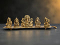 KridayKraft White Metal Gold Plated Ganesha on Leaf with Musical Instrument Metal Statue for Pooja,Home & Office Décor Ganesha Murti Idol,Showpiece Figurines,Religious Idol Decorative Gift Article...