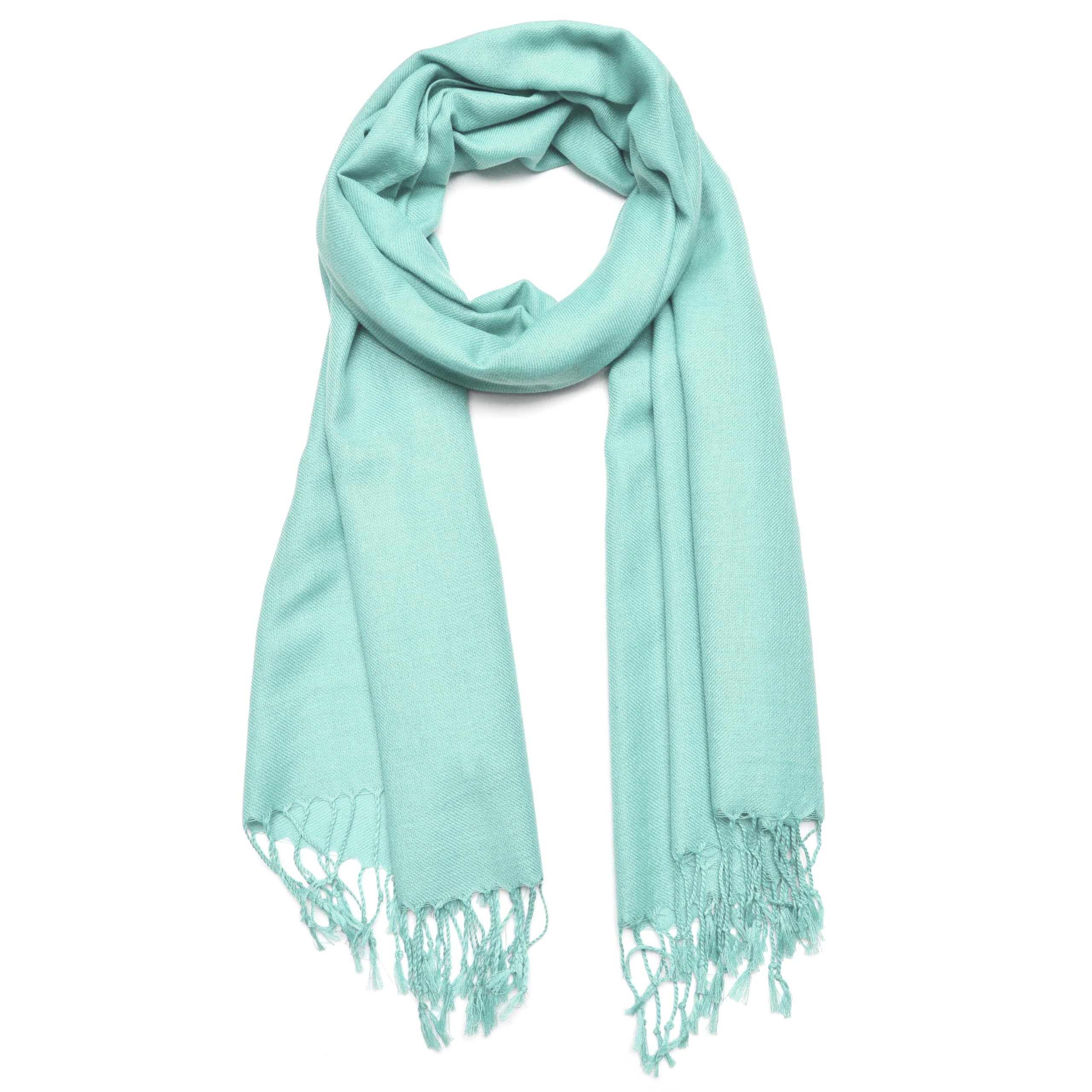 Gelante Plain Soft Pashmina Shawl Wrap Scarf Solid Colors., Aqua Blue, One Size