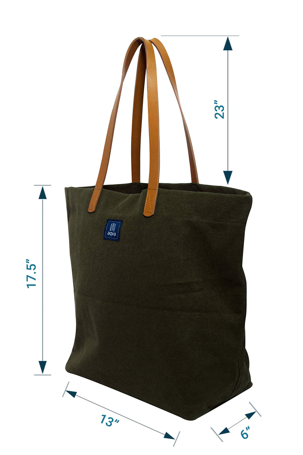AQVA Women's Solid Cotton Canvas Tote Bag with Magnetic Button Top - Stylish Shoulder Handbag for Travel, Work, College, Shopping, Beach - Gun Metal