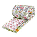 TOAIArt Premium Jaipuri Dohar | AC Blanket Summer Quilt | Hand Block Printed | 3 Layers | Reversible | 150GSM 100% Mulmul Cotton | 100% Cotton Flannel Filling | Queen 90 X 108 | Spring Floral Kafalo