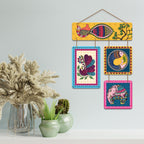 Artvibes Artistic Bird & Elephant Traditional Indian Folk Art Decorative Wall Hanging Ornaments | Printed Wall Decoration | Graphic Artwork | Wall Art Print | Sceneries | Unique Gift Items (WH_6534NN)